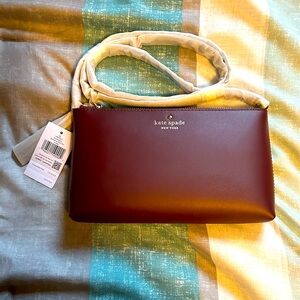 Kate Spade Burgundy Crossbody Bag with Structured Design